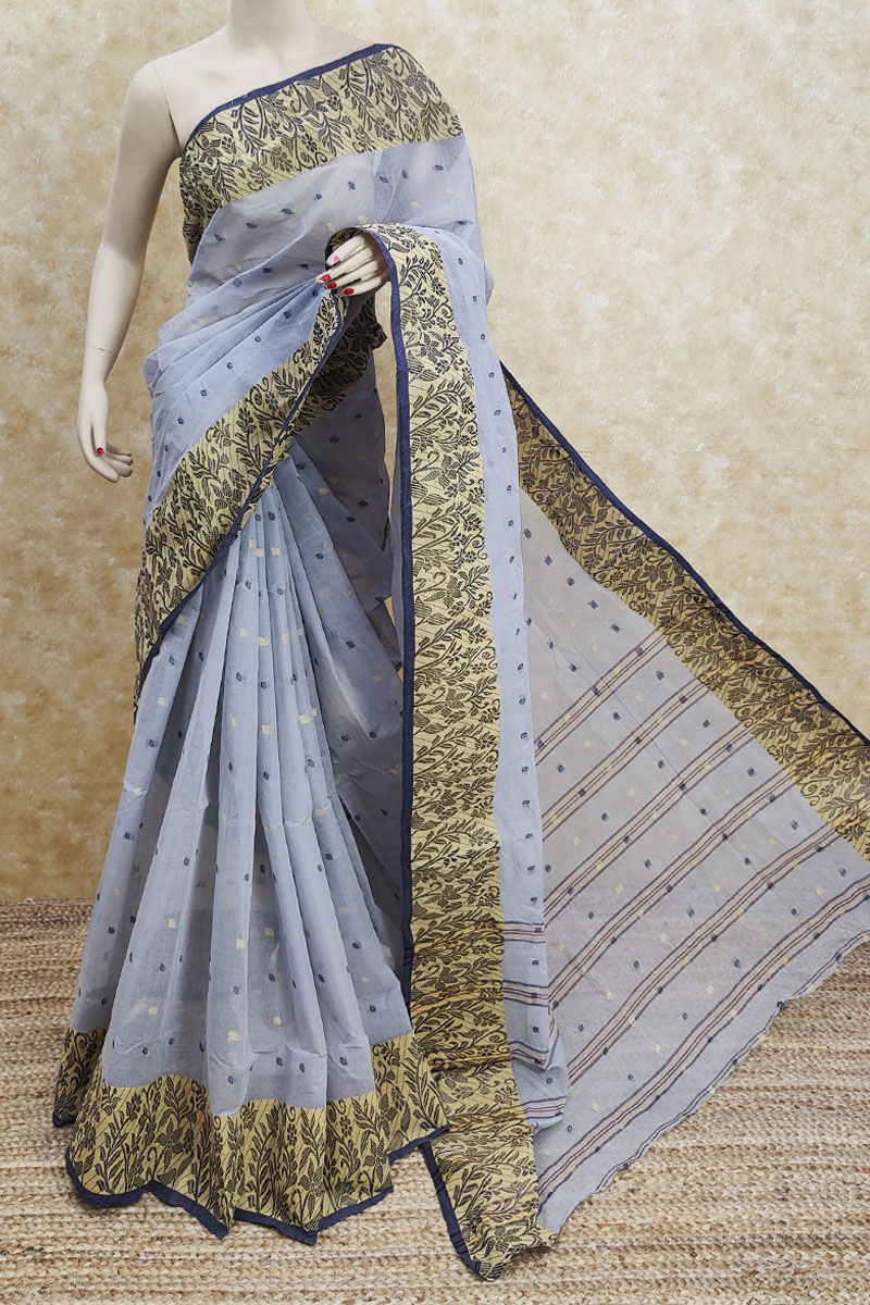 Grey Colour Bengoal Handloom Cotton Saree (Without Blouse) MC251985